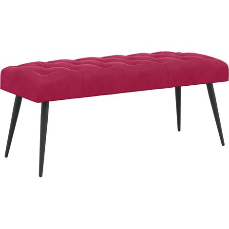 Bench with Button Tufted Wine Red 110 x 40 x 46 cm Velvet vidaXL