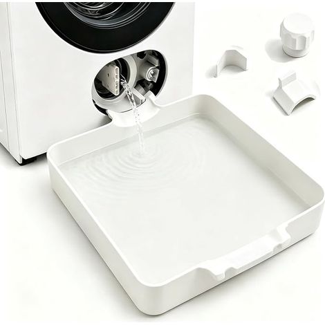 Washing Machine Retention Tray, Leak-Proof Tray, 7 x 7 in Front Loading Water Catch Tray for Washing Machine, for Basement, Apartment, Mobile Home and Garages (1/5)