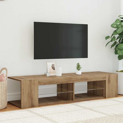 TV-Schrank mit LED-Leuchten Artisan-Eiche 135x39x30 cm (1/5)