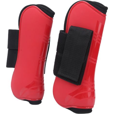 Guêtres de protection pour tendons de cheval, protection des boulets, coque en PU, rouge, avant, taille M (1/5)