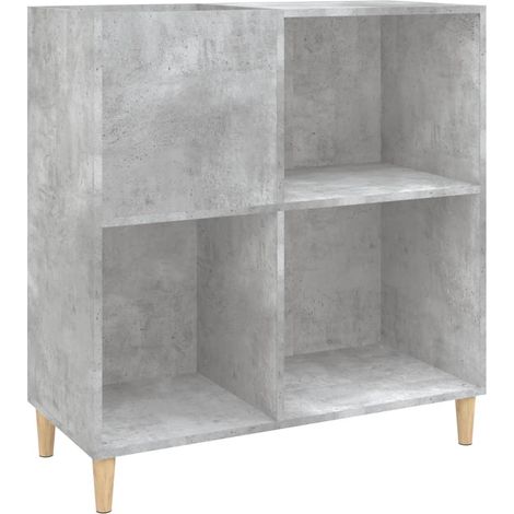 Armoire à disques,Meuble de Rangement,Meuble TV gris béton 84,5x38x89 cm bois d'ingénierie -42232 (1/5)
