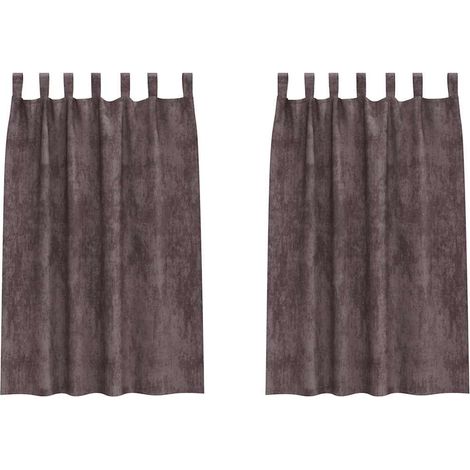 Rideaux en velours 2 pcs Marron 175 x 140 cm Velours (1/5)
