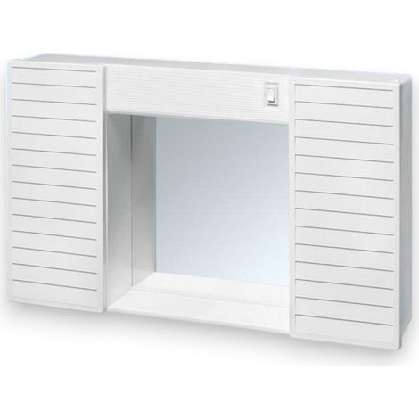 Specchio mobile bagno con due ante luce e interruttore 50x12xH37 cm (1/5)