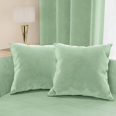 2 Coussins Canapé en Velours avec Remplissage, Housses de Coussin pour Chambre, Coussins Décoratifs en Velours avec Housse à Sac, Vert Sauge 2 Pièces - 70x50 cm (1/4)