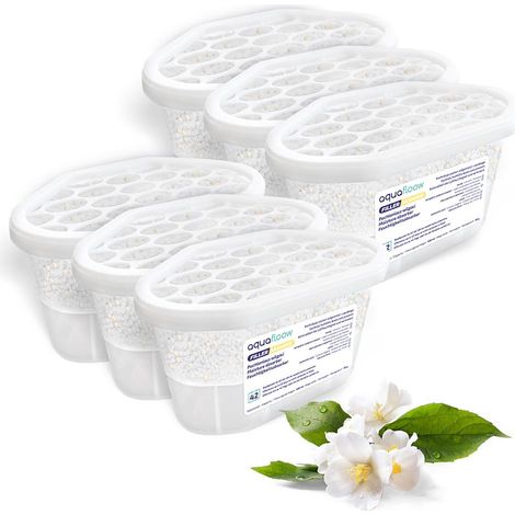 Déshumidificateur 400 ml, Réduit l'humidité de l'air, 6 Pièces JASMINE Neutraliseur d'odeurs, Absorbeur d'humidité pour Cuisine, Placard, Salle de Bain et Bureau (1/5)