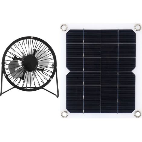 BHDD Ventilateur alimenté par Panneau Solaire, Ventilateur de Grenier à énergie Solaire Portable 10W 6V USB, Ventilateur Solaire photovoltaïque pour la Maison, Le Bureau, la Serre (1/4)