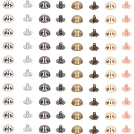 20 Pièces Rivets à Dôme Ronds Anti-Rouille 4 Couleurs pour Décoration Vêtements, Chaussures, Sacs et Colliers d'Animaux (1/5)
