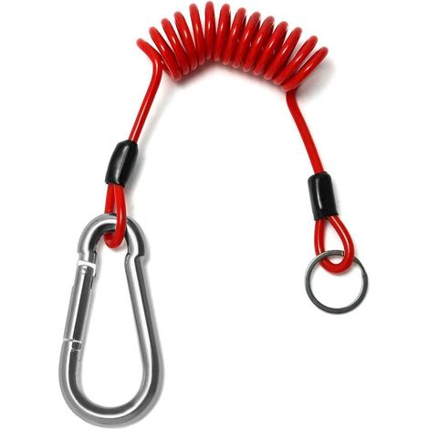 Abreisseil für Anhänger 1.2m x 5mm Rot Spiralkabel Stahl PU-ummantelt (1/5)