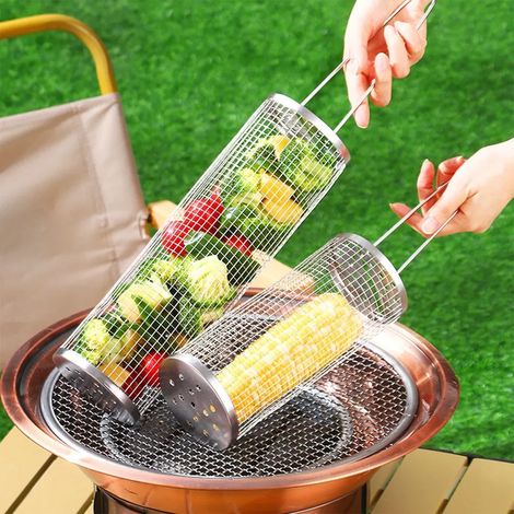 Lot de 2 paniers à griller à roulettes avec poignée, 30,5 cm. (1/5)