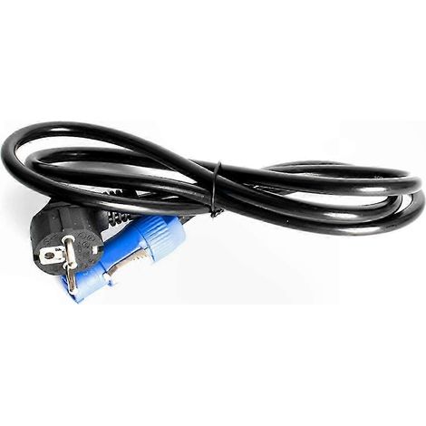 Câble d'alimentation noir 1,5M pour projecteurs de scène, compatible prise EU, connexion électrique robuste. (1/5)