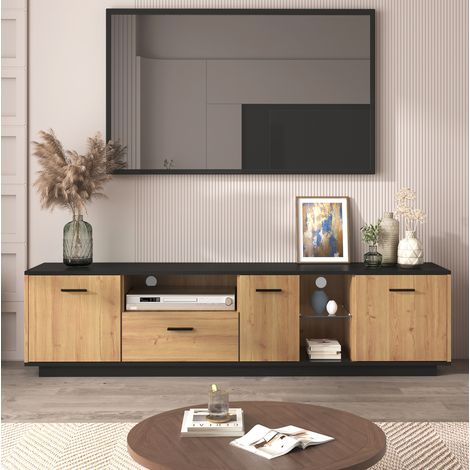 Mobile TV con LED 16 colori MDF 180 cm nero OKMYHOME (1/5)