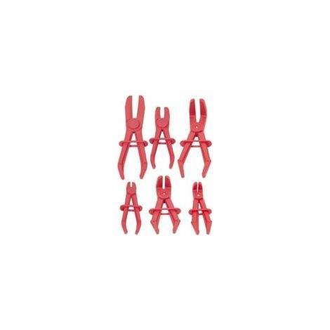 6Pcs Hose Clamp Pliers 3 Sizes Hose Clamp Tool Set Plastic Pinch Pliers Line Clamps for Fuel Hoses Brake Hoses Gas Lines(Red) - Crezuo (1/4)