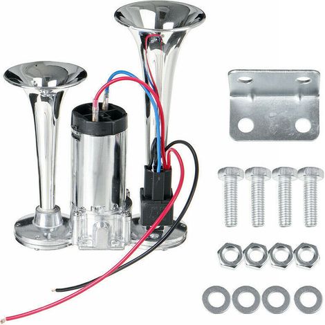 Kit di clacson elettrico doppio a tromba ACOGEDO da 12V 600DB, con finitura in acciaio inossidabile, compatibile con camion e autobus di grandi dimensioni.