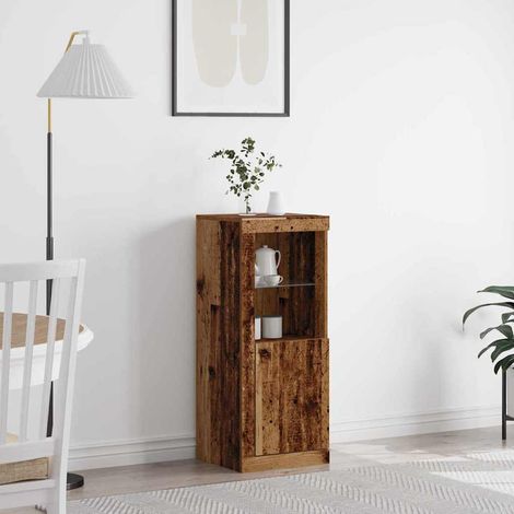 LED-Sideboard Braun 41 x 37 x 100 cm Holzwerkstoff