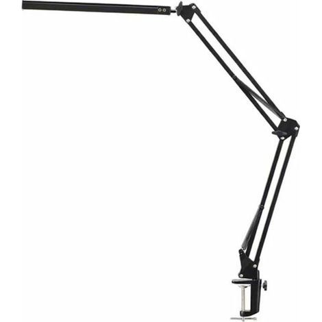 LED-Klemm-Schreibtischlampe, 12 W Architekten-Schreibtischlampe mit Klemme, Dimmung und einstellbarer Farbtemperatur, Metall-Schwenkarm, Augenschutz-LED (schwarz),