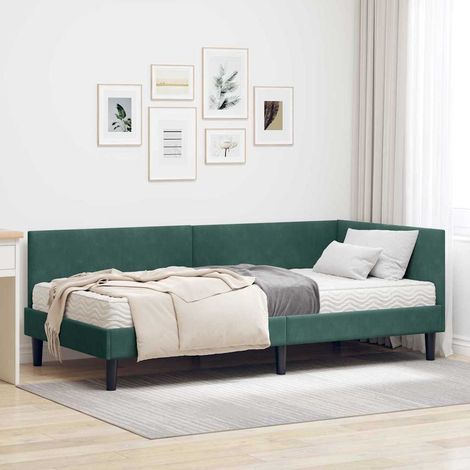 Eckbettgestell mit Matratze Sonstiges 2 pcs Grün Samt