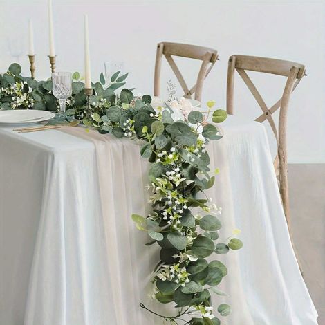Guirlande En Feuillage Artificiel - 180 cm - Plastique - Décoration Intérieure Extérieure - Pour Table Mur Porte Noël - 1 Pièce (1/5)