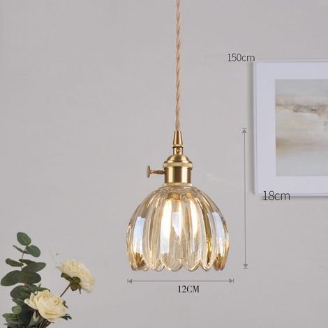 Semplice applique nordica, lampada decorativa floreale retrò, tipo di cablaggio E26, marrone, con luce calda LED 4W (1/3)