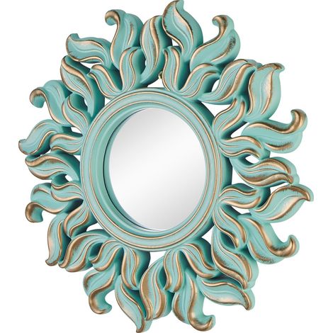 Miroir mural décoratif rond vert 25,4 x 25,4 cm (1/5)