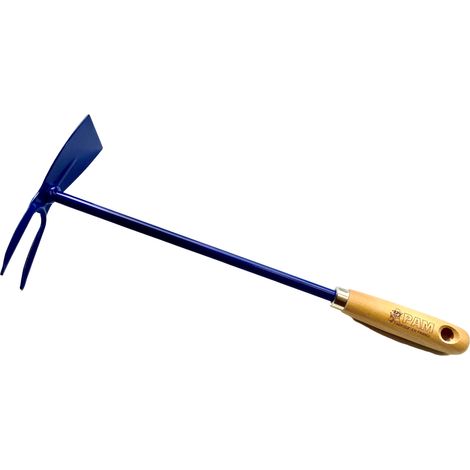 Petite serfouette panne et fourche  avec  manche allongé en acier trempé, indéformable idéal pour jardinières et potagers en hauteur. Fabrication Française (1/4)