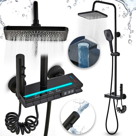 Ensemble de douche Heckermann V6 noir (1/5)