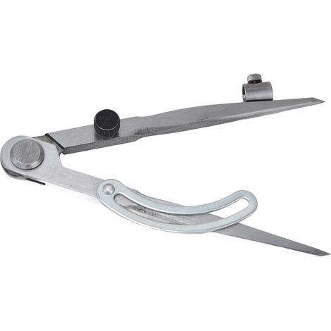 Compas de menuisier en acier carbone avec pointe sèche, ajustable et blocable pour des tracés précis (150 mm)