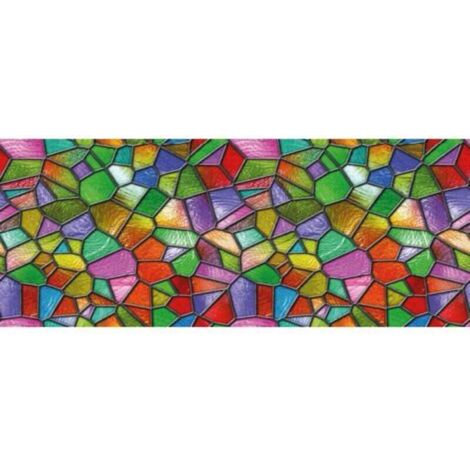 Fensterfolie Sichtschutz – Buntglas – Selbstklebende Folie für Fenster und Duschtür – 58 x 120 cm