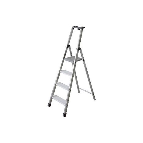 Escalera tipo tijera  transitable por un lado con peldaños extra