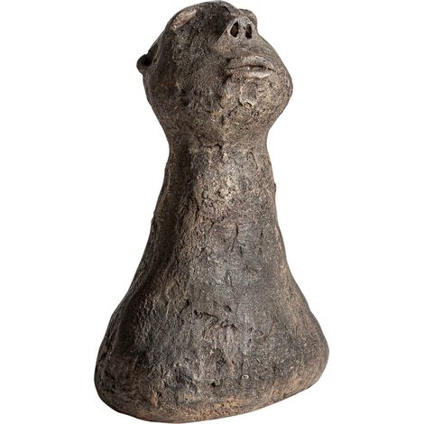 Buste décoratif ethnique en résine finition marron vieilli - Marron vieilli artisanal (1/2)