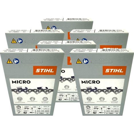 Chaîne de tronçonneuse STIHL Picco Micro Mini 3 30 cm 3/8" P 1,1 mm 44 TG 6 pièces ( 6x 36100000044 )