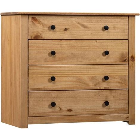 Meuble d'appoint en bois de pin, 80x40x73 cm, style Panama (1/5)