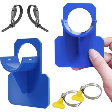 Lot de 2 supports de tuyau bleus pour piscines – accessoires de tuyau de piscine résistants aux chocs, aux déchirures et à la traction (30–37 mm) (1/5)