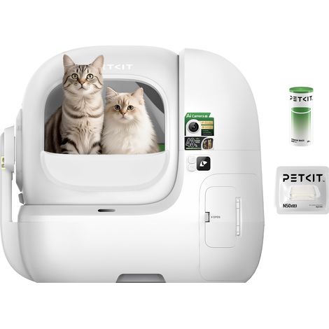 PETKIT 2025 PUROBOT MAX PRO 2 KI-Kamera Selbstreinigende Katzentoilette mit 210° Weitwinkelobjektiv, 5G & 2.4G WiFi/App-Steuerung/Geruchsfrei,Größerer Eingang ,Automatische Katzentoilette für Mehrkatz