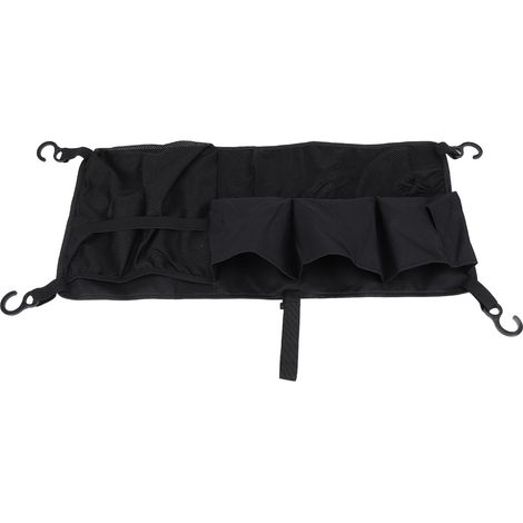 Poche latérale de rangement pour chariot de camping en tissu Oxford pliable multi-poches noir (1/5)