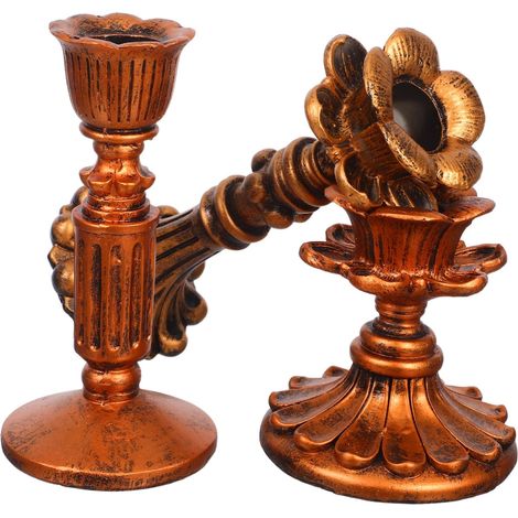 3 Pièces Bougeoirs Vintage Résine Support Décoratif Rétro pour Bougies Centre de Table pour Mariage Fête et Décoration Intérieur (1/5)