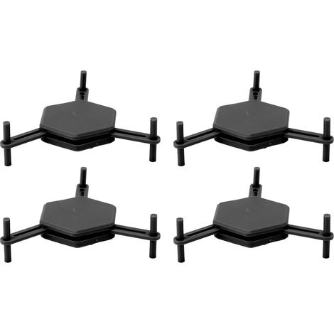 Set aus 4 eleganten, verstellbaren und multifunktionalen sechseckigen Untersetzern für Getränke und kleine Gegenstände, schwarz. (1/5)