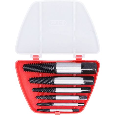 Extracteur de vis en acier au carbone léger et portable, lot de 6, efficace et rapide, pour vis cassées. (1/5)