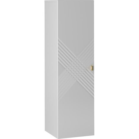 Armario colgante para baño Natar, Blanco + Blanco brillante, Montada en la pared, Número de puertas: 0, 120x35x35cm, Aglomerado laminado, MDF, Número de cajones: 0 (1/5)