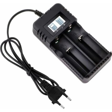 Universal 18650 Battery Charger, Intelligent Fast Charging Battery Charger, 2-Slot Head with LCD Display, Compatible with a Variety of 4.2V 26650/18650 Li-ion Batteries. (1/5)