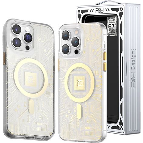 Custodia magnetica Kingxbar PQY Geek Series per iPhone 14 Pro con MagSafe, colore oro. (1/5)