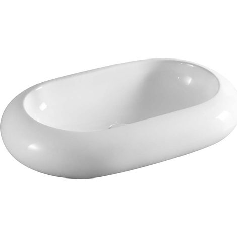 LAVABO DA APPOGGIO MOD. LA26 CM 63 X 40 Misura: Bianco lucido (1/3)