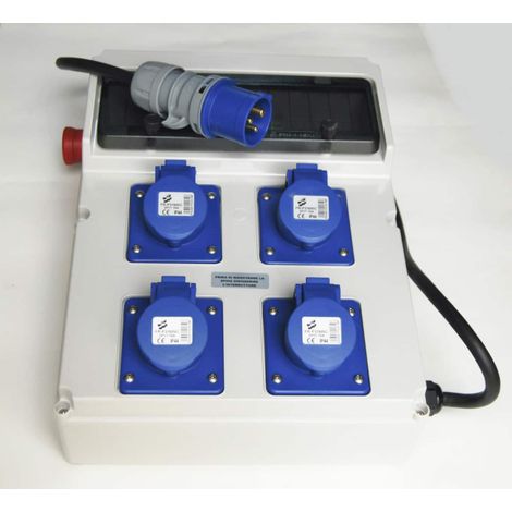 QUADRO ELETTRICO DA CANTIERE DISTRIBUZIONE 4 PRESE CERTIFICAZIONE TASTO EMERGENZA 16A PO-FRI108P