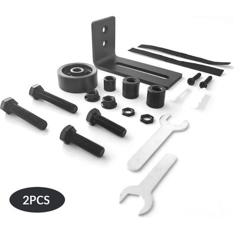 Lot de 2 rails de sol multifonctionnels pour porte de grange, rails de sol à roulettes réglables, rails de sol pour porte coulissante 8 en 1,pour portes de grange, chambres, garages (1/5)