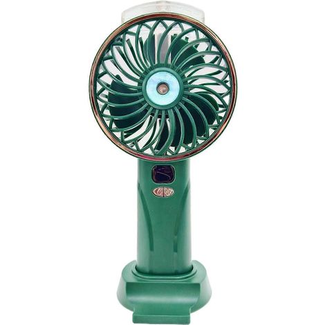 HONORNIC - Ventilateur portable, petit ventilateur rafraîchissant, 2400 mAh, ventilateur de table, 5 vitesses, idéal pour les voyages et les activités de plein air, vert et or Eddy