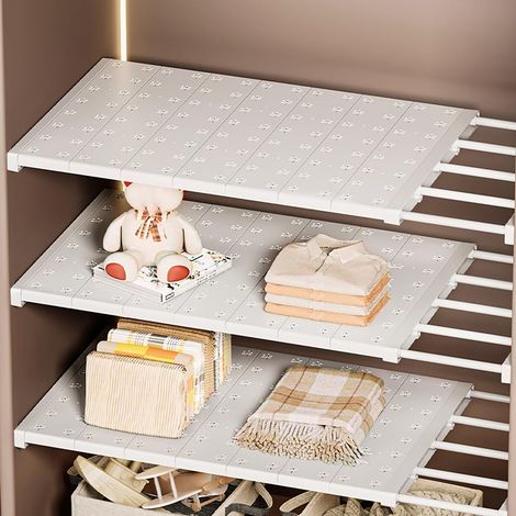 Séparateur Étagère Extensible - Acier Et Plastique - 1 Pièce - Réglable Sans Perçage - Pour Armoire Cuisine Frigo - 30 À 80cm (1/5)