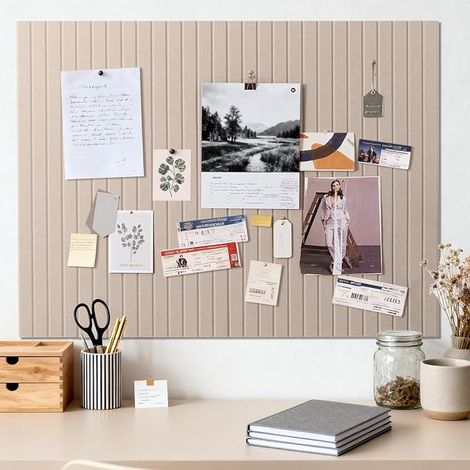 Pinnwand Large Self-Adhesive Cork Dark Brown 120 x 90 cm, Decorative Felt Bulletin Board, Foldable Photo Board, Vision Board for Office, Home & Children's Room (1/5)