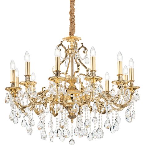 Lampadario Classico Gioconda Metallo-Cristallo Oro 12 Luci E14 (1/2)