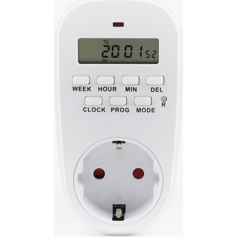 Temporizador Digital Programable con Enchufe Tipo F Schuko 16 A