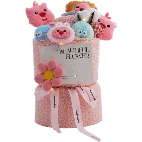 Bouquet de peluches pour la Saint-Valentin, adorable poupée Loopy, cadeau d'anniversaire avec bougie et sac cadeau rose lumineux + sac cadeau (1/5)