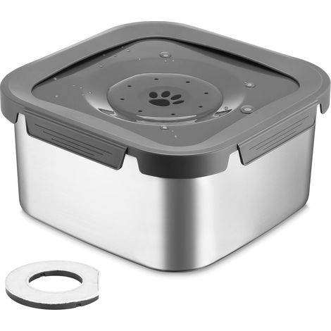 PETTOM 4,5L Edelstahl-Hundenapf mit Spritzschutz und Filter, großes Fassungsvermögen